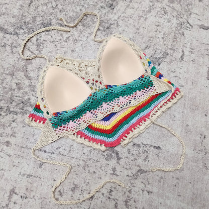 Coloured Crochet Bikini Set