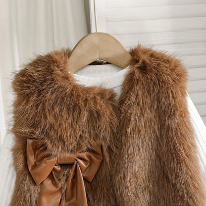 Celina Plush Vest and Long-sleeved