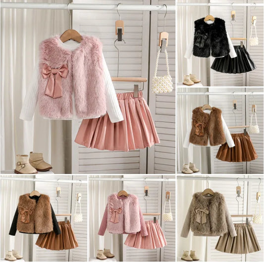 Celina Plush Vest and Long-sleeved