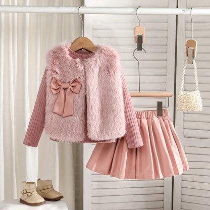 Celina Plush Vest and Long-sleeved