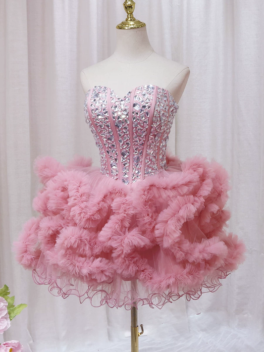 Rosé Crystal Couture Dress